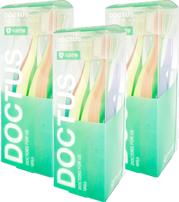 DOCTUS 이중 미세모 칫솔, 12개입, 3개