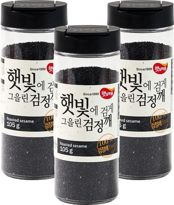 햇님마을 햇빛에 검게 그을린 검정깨, 105g, 3개