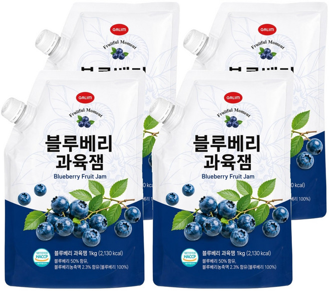 가림 블루베리 과육잼, 4개, 1kg