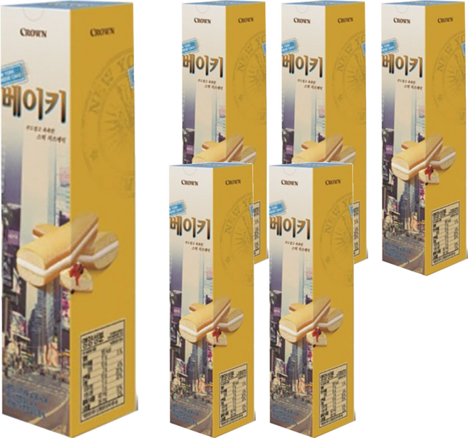 크라운 롱 베이키 치즈케익 과자, 68g, 6개