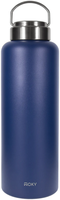 WOKY 沃廚 台灣公司貨 提手輕芯鈦瓷易潔層保溫瓶, 湛海藍, 1.2L, 1個