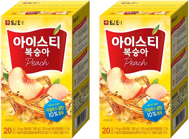 담터 복숭아 아이스티 분말, 14g, 20개입, 2개
