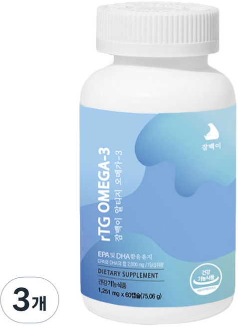 잠백이 알티지 오메가3 75.06g, 3개, 60정