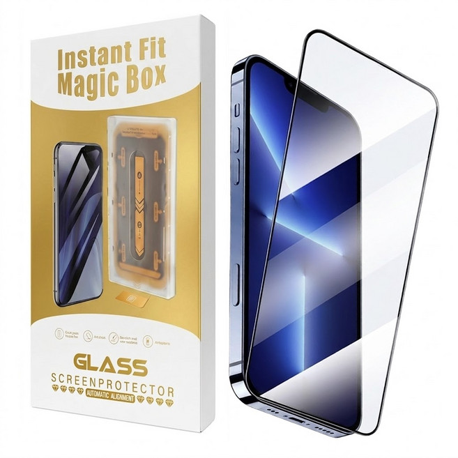 OMG iPhone無塵倉鋼化膜秒貼盒, 1個
