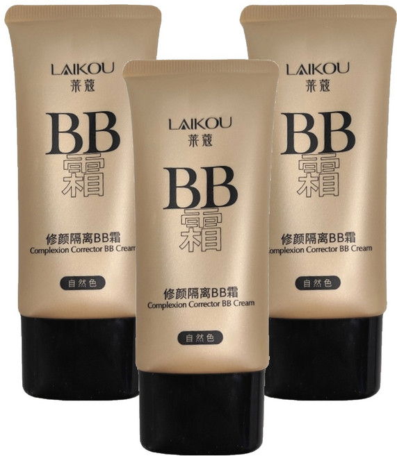 LAIKOU 萊蔻 多效修護隔離BB霜, 01自然色, 50g, 3條