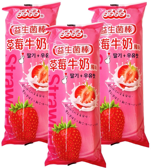 晶晶 益生菌草莓牛奶風味棒, 680g, 3包