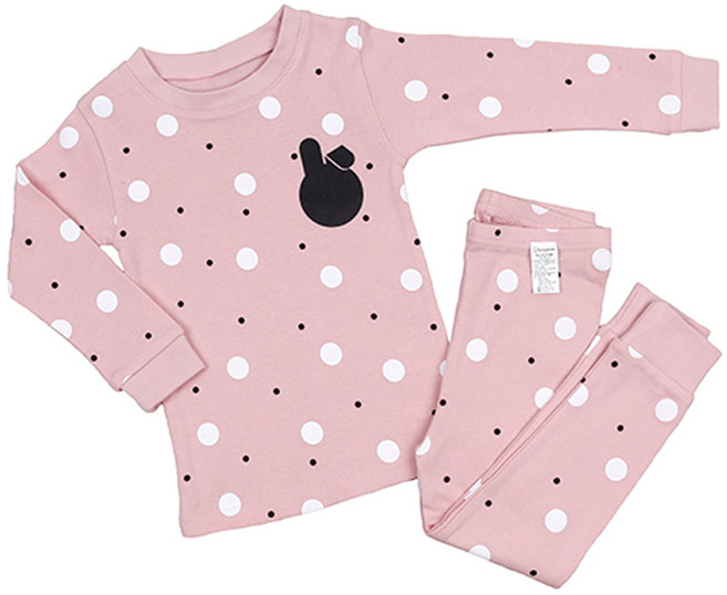 메이키즈 여아용 땡땡레빗 오가닉 30수 후라이스 긴팔 실내복 세트