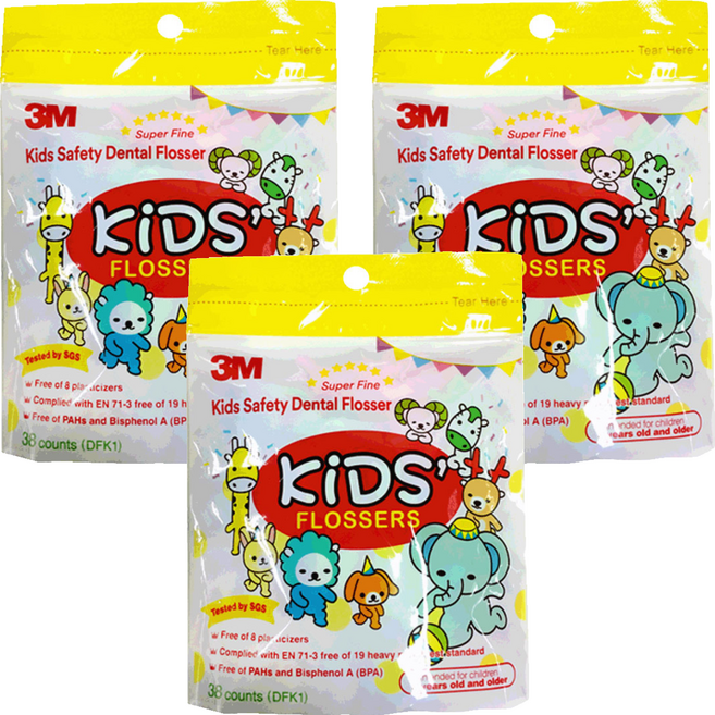 쓰리엠 어린이 치실, 38개입, 3개