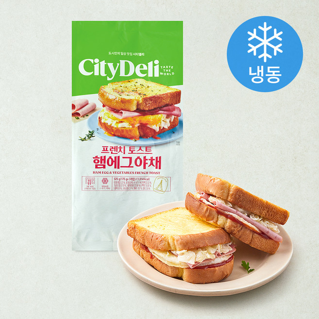 시티델리 프랜치토스트 햄에그야채 (냉동), 175g, 3개입, 1개