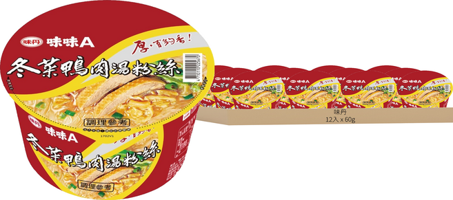 味丹 味味A 冬菜鴨肉湯粉絲, 12入