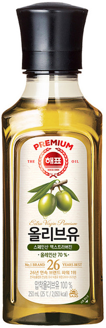 해표 압착 올리브유, 250ml, 1개