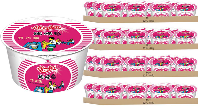 統一 特大號碗麵 肉燥風味 85g, 48入