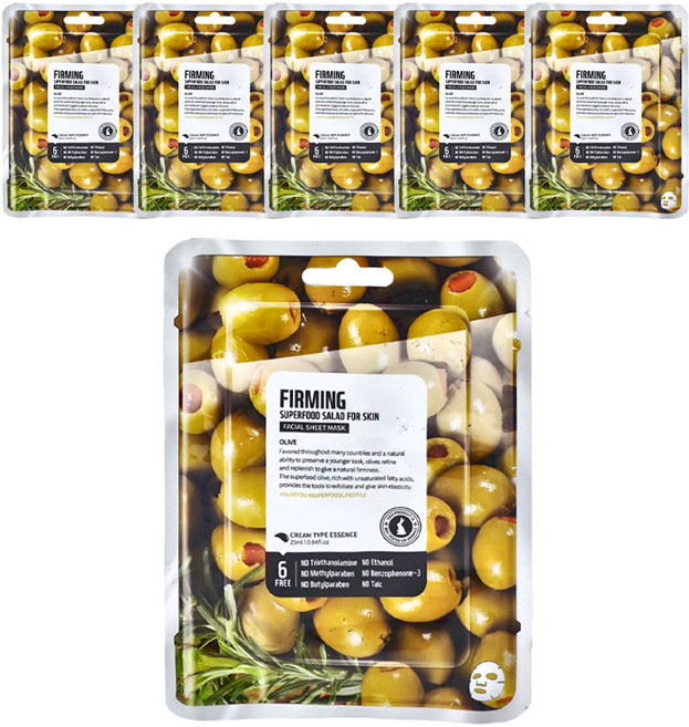 FARM SKIN 超級食物 橄欖霜狀精華面膜 25ml, 6片, 1入