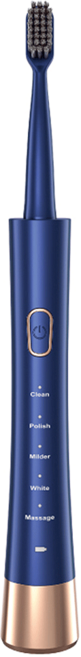 KawaDenki USB時尚音波防水款電動牙刷 電動牙刷 + 牙刷頭 2個 70g, KDS-340, 寶石藍色, 1支