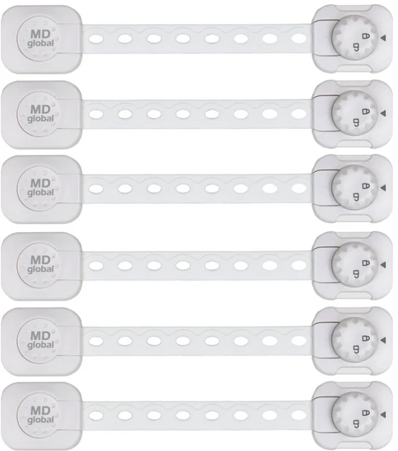 밴드형 다이얼 서랍 유아 이중 안전잠금장치, 혼합색상, 6개 - 쿠팡