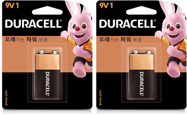 듀라셀 알카라인 건전지 9V, 1개입, 2개