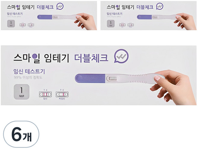스마일랩 더블체크 임신테스트기, 1개입, 6개