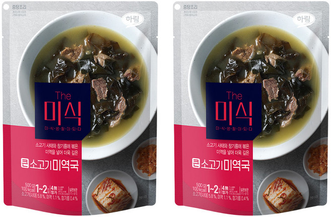더미식 큰 소고기미역국, 500g, 2개