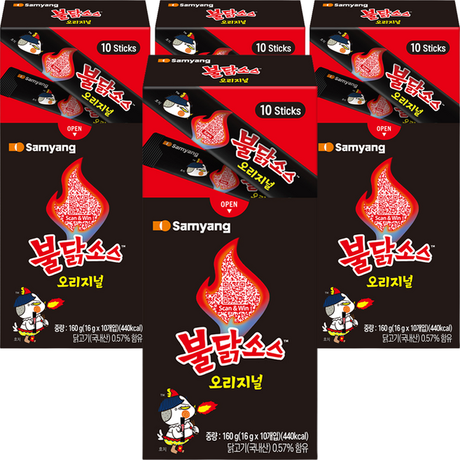 불닭 삼양식품 소스 스틱, 160g, 4개