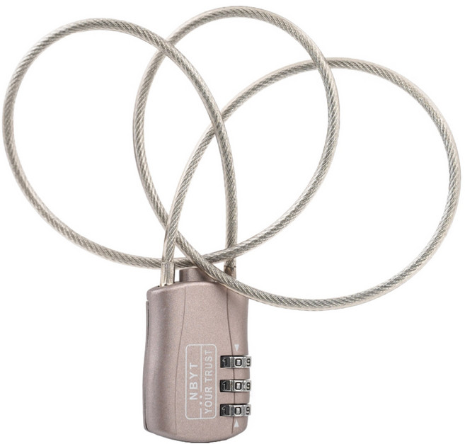 위드리빙 와이어 로프 맹꽁이 자물쇠 브라운 DB201-60, 1개