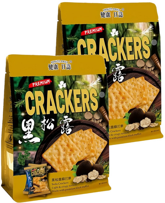 HEALTH DAILY 健康日誌 黑松露蘇打餅 超酥脆餅體 獨立包裝, 192g, 2袋