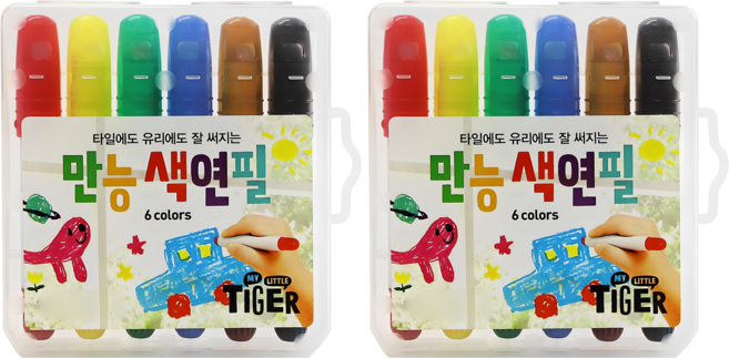 마이리틀타이거 만능색연필, 6색, 2개