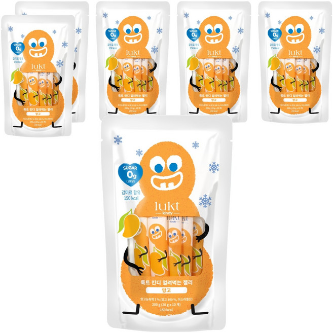 LUKT 킨디 얼려먹는 젤리 10p, 200g, 6개, 망고