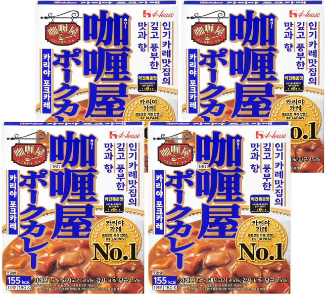 카리야 포크카레 약간 매운맛, 180g, 4개