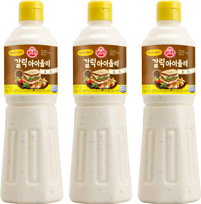 오뚜기 갈릭 아이올리 소스, 930g, 3개