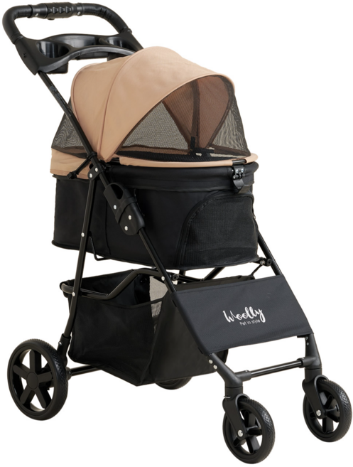 울리 반려동물용 이지폴딩 쁘띠 유모차, 베이지, 1개