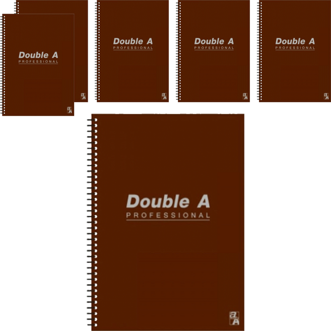 Double A B5線圈筆記本 辦公室系列, 咖啡色, 6本