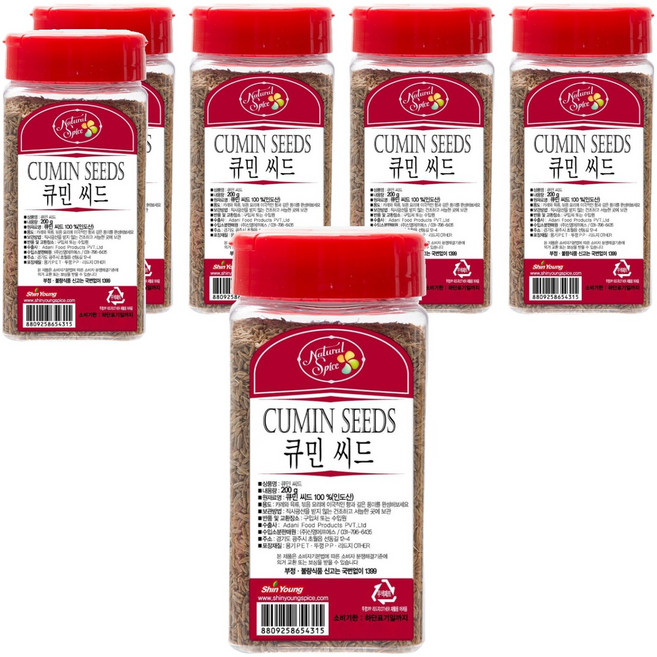내츄럴스파이스 큐민 씨드, 200g, 6개