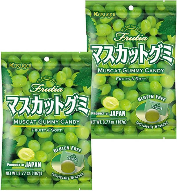Kasugai 春日井 果汁軟糖 白葡萄味, 107g, 2袋