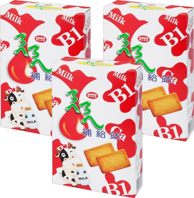 SANESU ㄋㄟㄋㄟ 補給站 牛奶餅乾, 174g, 3盒