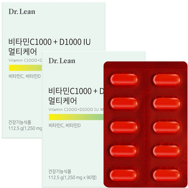닥터린 비타민C1000 + D1000 IU 멀티케어 112.5g, 2개, 90정
