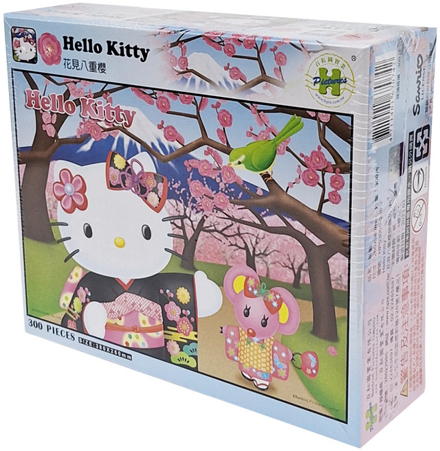 HUNDRED PICTURES 百耘圖 Hello Kitty 花見八重櫻拼圖 254g, 300片, Hello Kitty 多色, 1盒