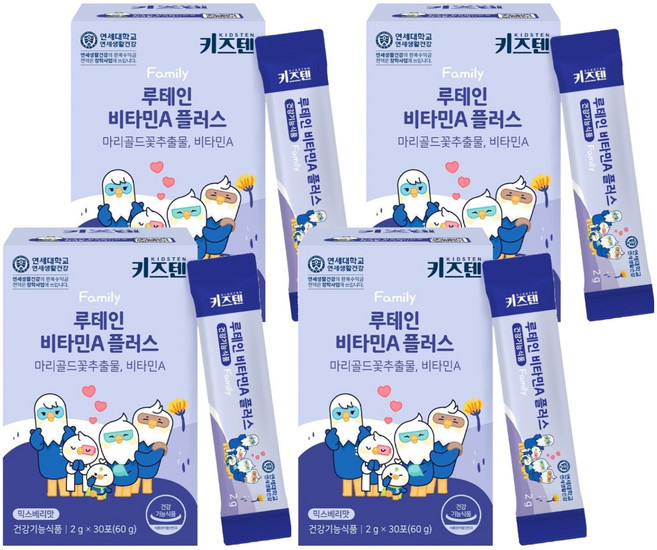 키즈텐 루테인 비타민A 플러스, 60g, 4개