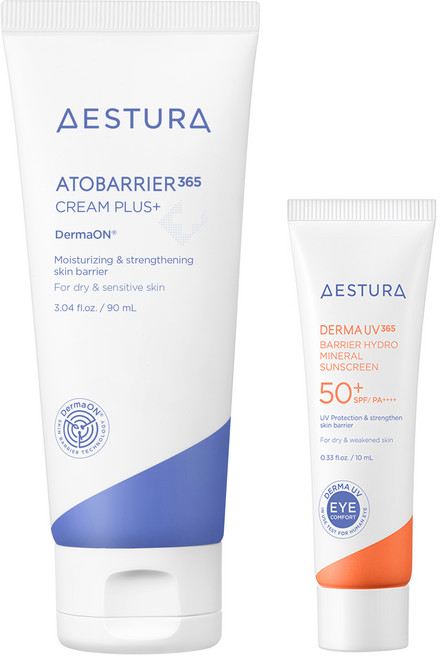 에스트라 아토베리어365 크림 플러스 90ml + 더마UV365 장벽수분 무기자차 선크림 10ml, 1세트