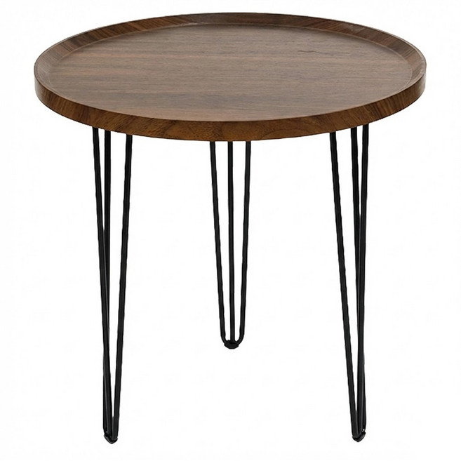 FAmILyLIFE 生活 木冶山居 Carmel鍛鑄圓形茶几 WO-011-WA 50cm 3.4kg, 胡桃木