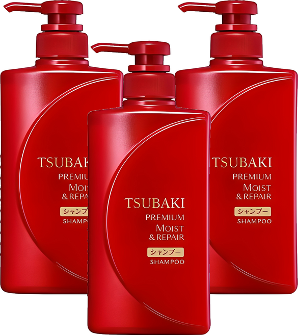 츠바키 프리미엄 모이스트 리페어 샴푸 플로럴 프루티향, 490ml, 3개