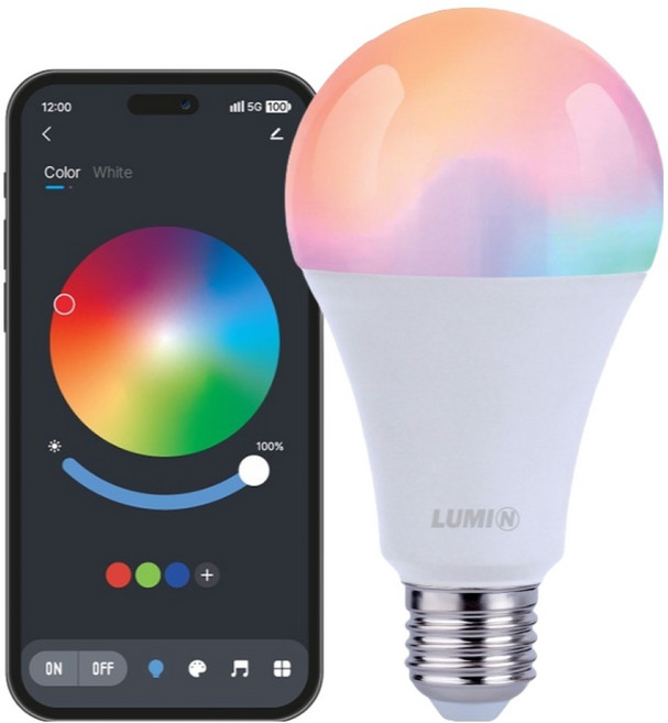 루미앤 비컨 스마트 IOT 밝기조절 LED 벌브 전구 14W, 1개, 색변환