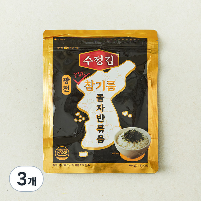 광천 맛있는 참기름 자반볶음, 3개, 40g