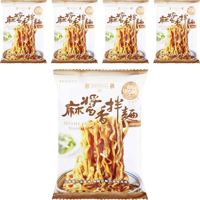 和秋 麻醬香拌麵 122g, 5包