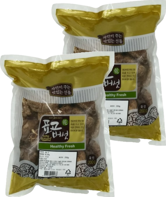 버섯꽃필때 건표고버섯동고, 200g, 2개