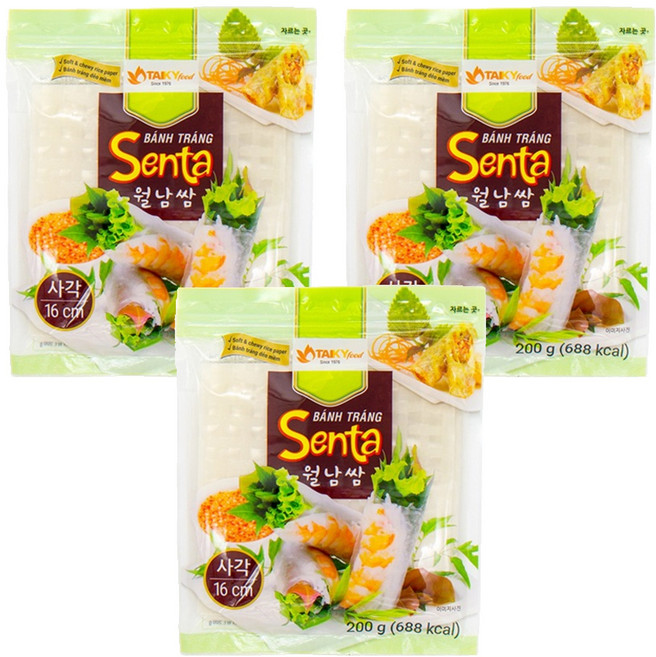 타이키 월남쌈 사각 16cm, 200g, 3개