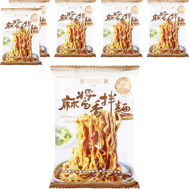 和秋 麻醬香拌麵 122g, 6包