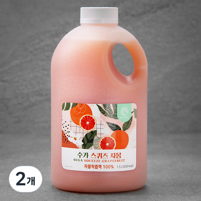 수가 스퀴즈 자몽주스, 1.5L, 2개