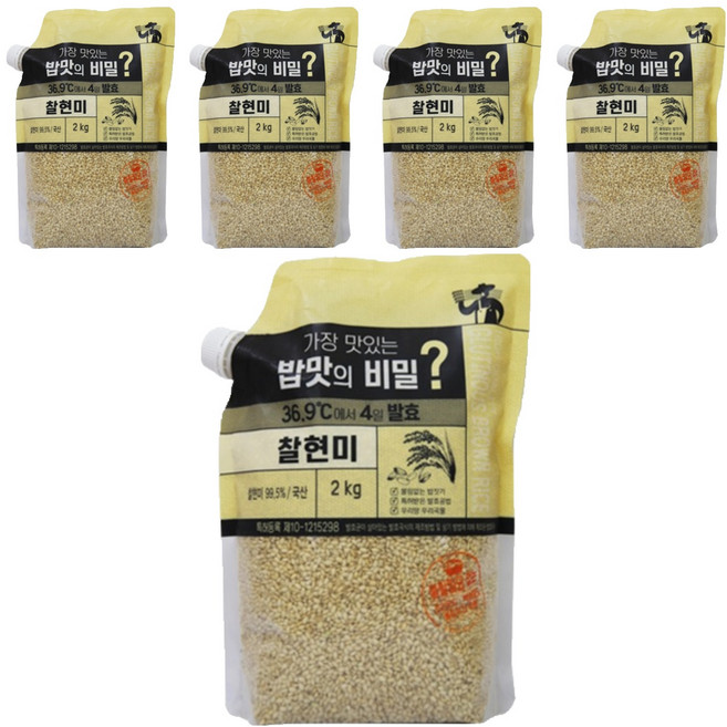 광복농산 4일 발효 찰현미, 2kg, 5개