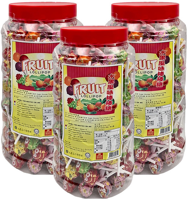馬來西亞 Windmill fruit 水果風味棒棒糖 240支, 1560g, 3罐