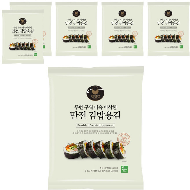 만전김 두번구운 김밥용김 10p, 25g, 6개